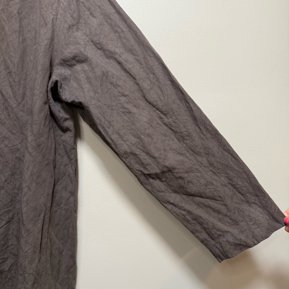 Eileen Fisher Brown Kimono Cotton Jacket - Picture 11 of 12